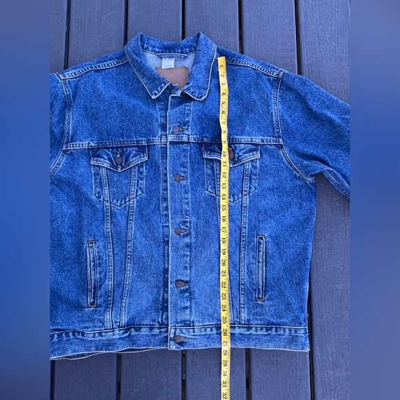 Vintage Levi’s 70507 Blue Denim Trucker Jacket 90s Copper Buttons Batwing Tag XL - Picture 8 of 9